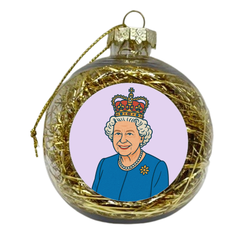 Queen Lizzie - xmas bauble by Ms Doodle