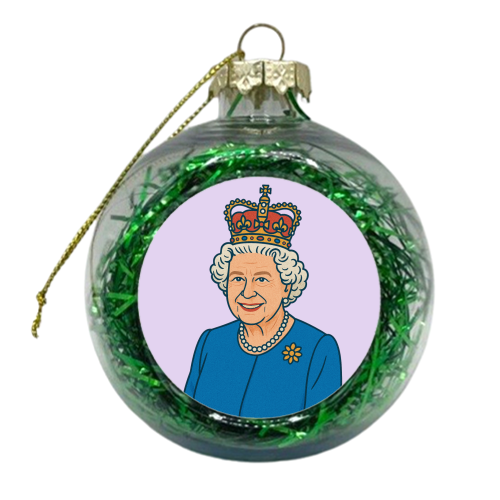 Queen Lizzie - xmas bauble by Ms Doodle