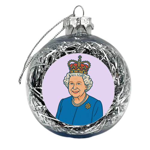 Queen Lizzie - xmas bauble by Ms Doodle