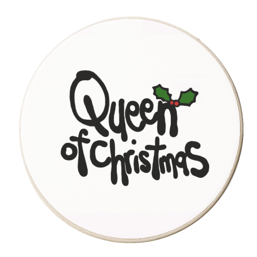 Queen of Christmas - personalised beer coaster by Emma Donovan