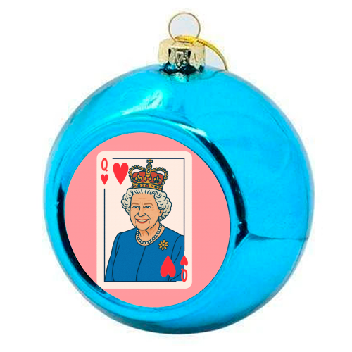 Queen of our Hearts - colourful christmas bauble by Ms Doodle
