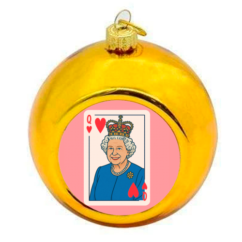 Queen of our Hearts - colourful christmas bauble by Ms Doodle