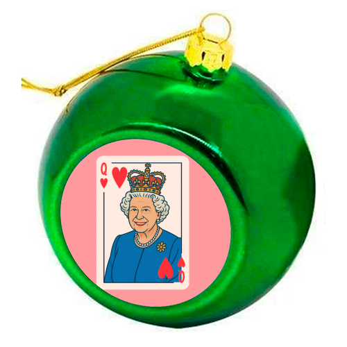 Queen of our Hearts - colourful christmas bauble by Ms Doodle