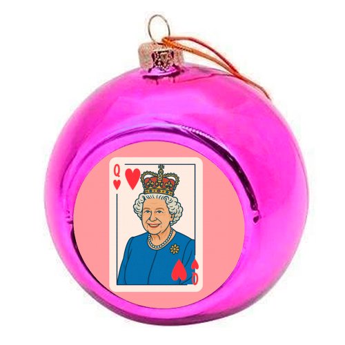 Queen of our Hearts - colourful christmas bauble by Ms Doodle