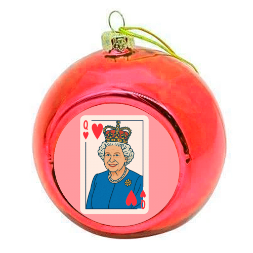Queen of our Hearts - colourful christmas bauble by Ms Doodle