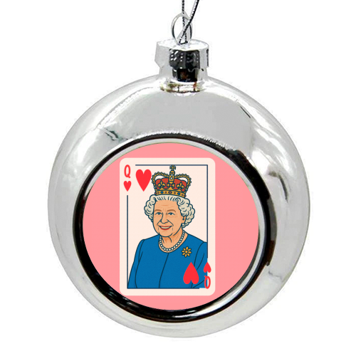 Queen of our Hearts - colourful christmas bauble by Ms Doodle