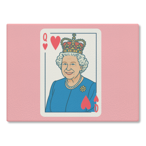 Queen of our Hearts - glass chopping board by Ms Doodle