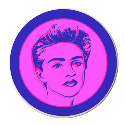 Queen of Pop LINE ART - personalised beer coaster by DOLLY WOLFE