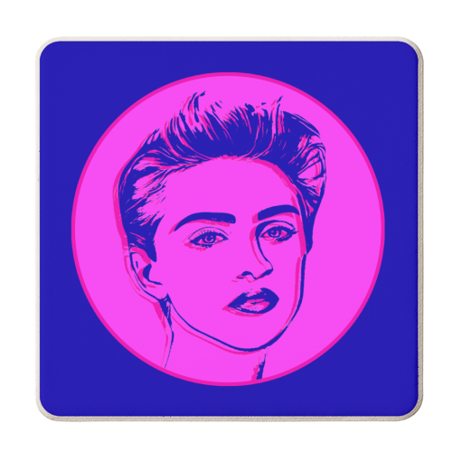 Queen of Pop LINE ART - personalised beer coaster by DOLLY WOLFE
