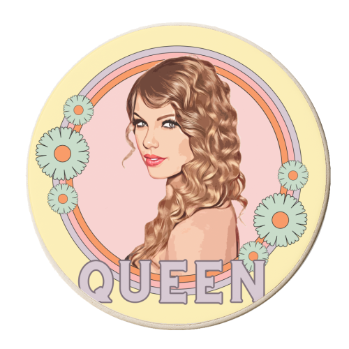 Queen Tay - personalised beer coaster by DOLLY WOLFE