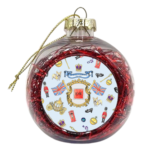 Queens Platinum Jubilee Celebration - God Save The Queen - xmas bauble by Wallace Elizabeth