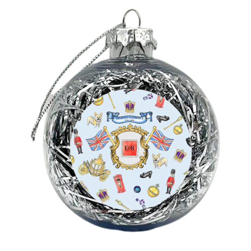 Queens Platinum Jubilee Celebration - God Save The Queen - xmas bauble by Wallace Elizabeth