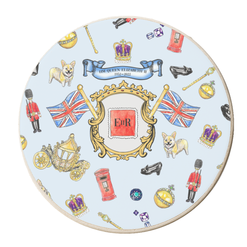 Queens Platinum Jubilee Celebration - God Save The Queen - personalised beer coaster by Wallace Elizabeth