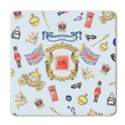 Queens Platinum Jubilee Celebration - God Save The Queen - personalised beer coaster by Wallace Elizabeth
