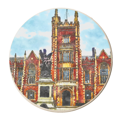 Queens University Belfast - personalised beer coaster by AP