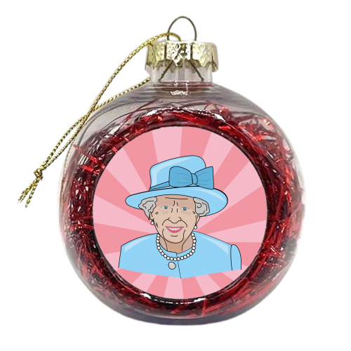 Queeny Mc Queen Face - xmas bauble by Laura Lonsdale