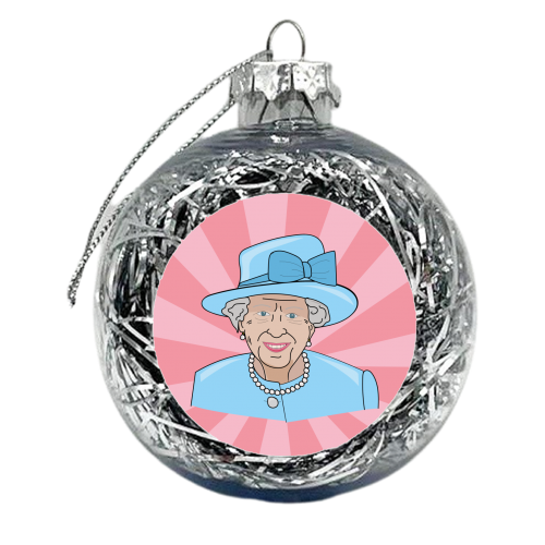 Queeny Mc Queen Face - xmas bauble by Laura Lonsdale