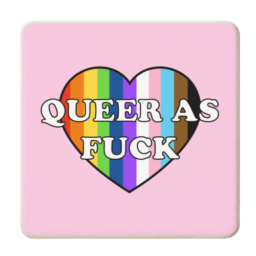 Queer As Fuck - personalised beer coaster by Adam Regester