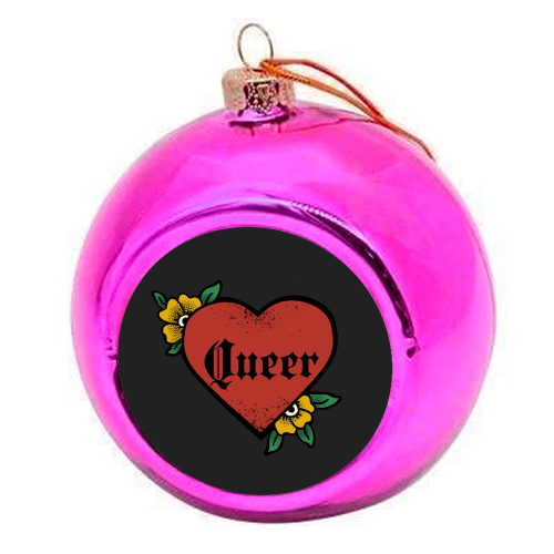 Queer - colourful christmas bauble by The Queer Store