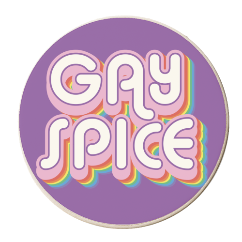 Queer LGBTQIA+ Gay Spice Giftware - personalised beer coaster by AbiGoLucky