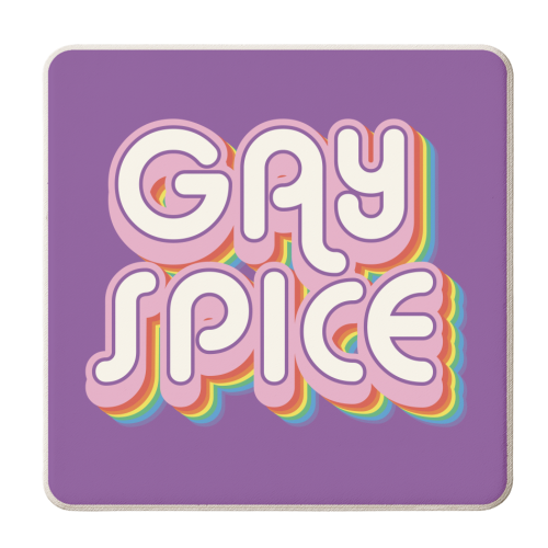 Queer LGBTQIA+ Gay Spice Giftware - personalised beer coaster by AbiGoLucky