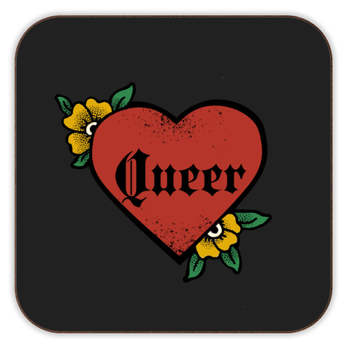 Queer - personalised beer coaster by The Queer Store
