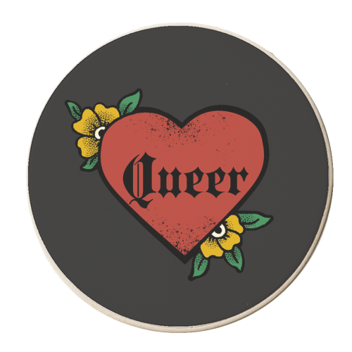 Queer - personalised beer coaster by The Queer Store