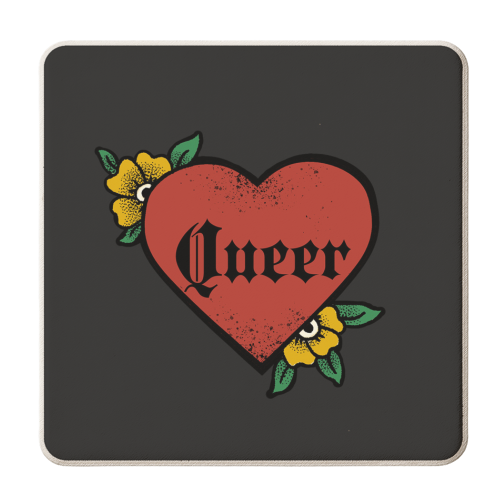 Queer - personalised beer coaster by The Queer Store