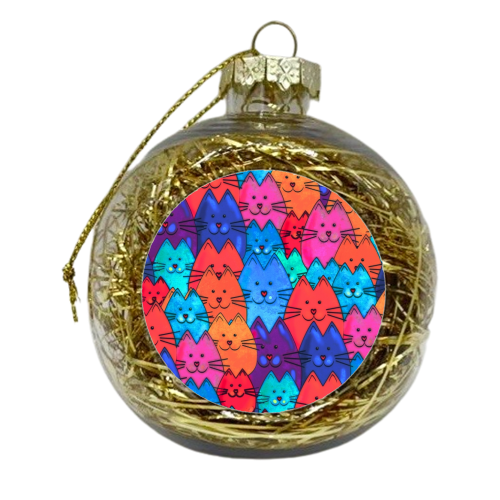Quilt of Cats - xmas bauble by Kat Pearson
