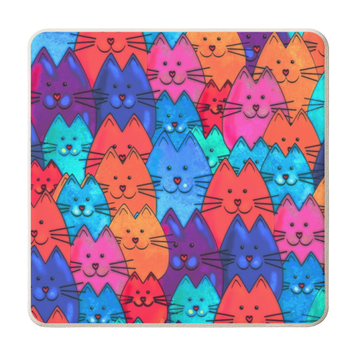 Quilt of Cats - personalised beer coaster by Kat Pearson