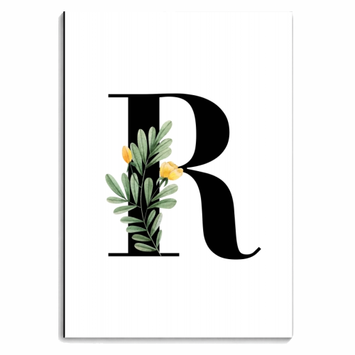 R Floral Letter Initial - personalised A4, A5, A6 notebook by Toni Scott