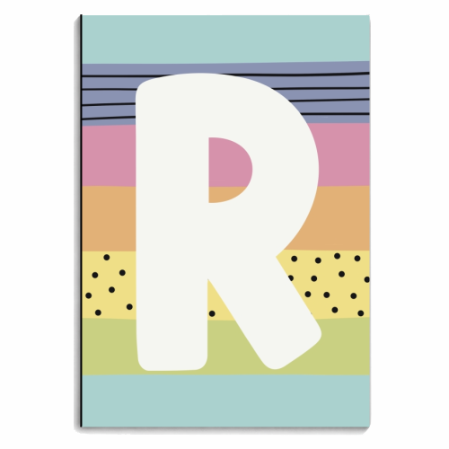 R - letter gift personalised rainbow colours - personalised A4, A5, A6 notebook by Giddy Kipper