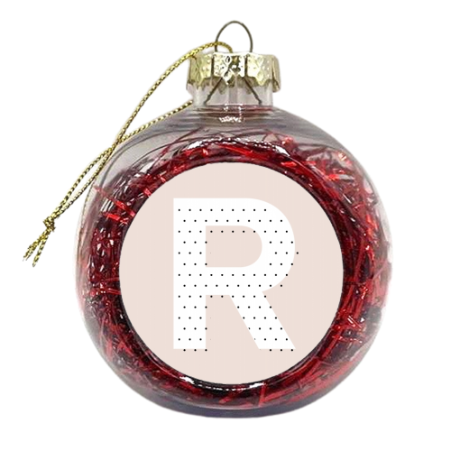 R Polka Dot Initial - xmas bauble by Toni Scott