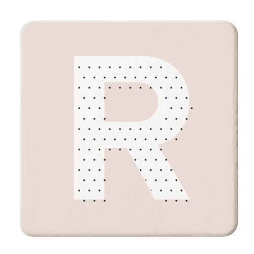 R Polka Dot Initial - personalised beer coaster by Toni Scott