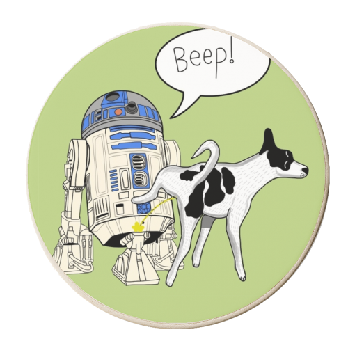 R2D2 - personalised beer coaster by ainsley wilson