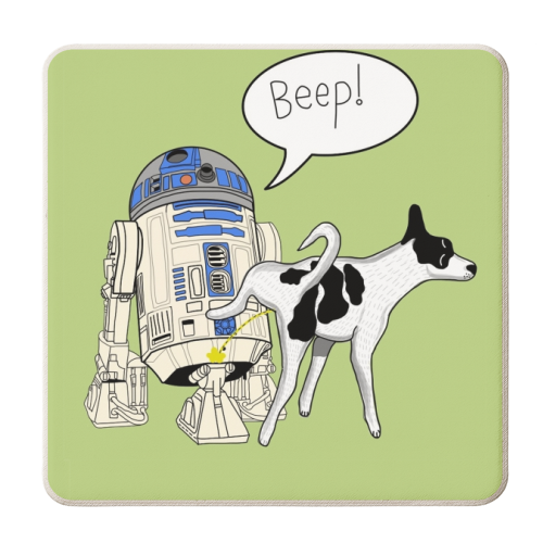 R2D2 - personalised beer coaster by ainsley wilson