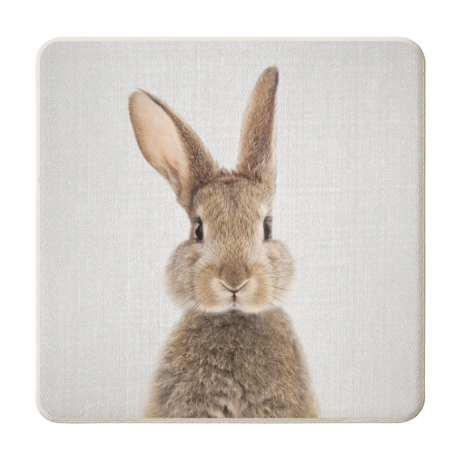 Rabbit - Colorful - personalised beer coaster by Gal Design
