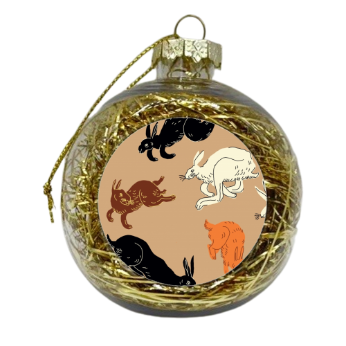 Rabbits (brown) - xmas bauble by Ezra W. Smith