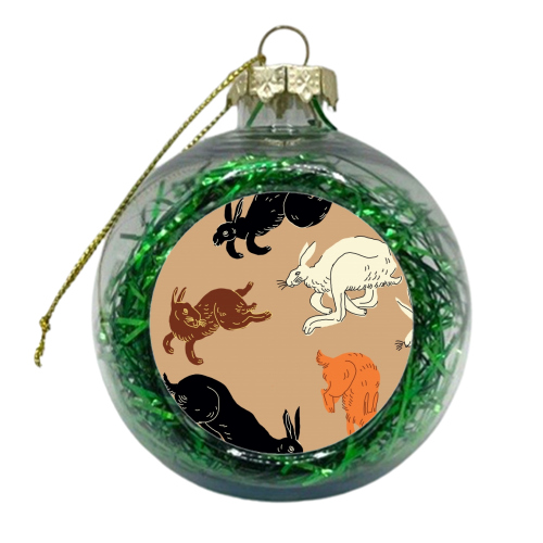 Rabbits (brown) - xmas bauble by Ezra W. Smith