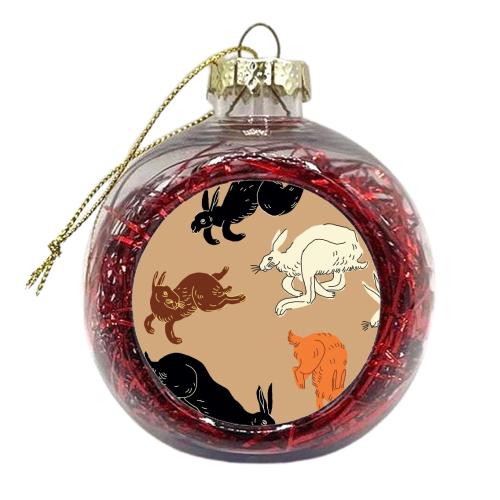 Rabbits (brown) - xmas bauble by Ezra W. Smith