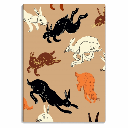 Rabbits (brown) - personalised A4, A5, A6 notebook by Ezra W. Smith