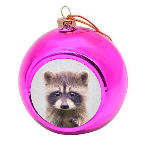 Raccoon - Colorful - colourful christmas bauble by Gal Design