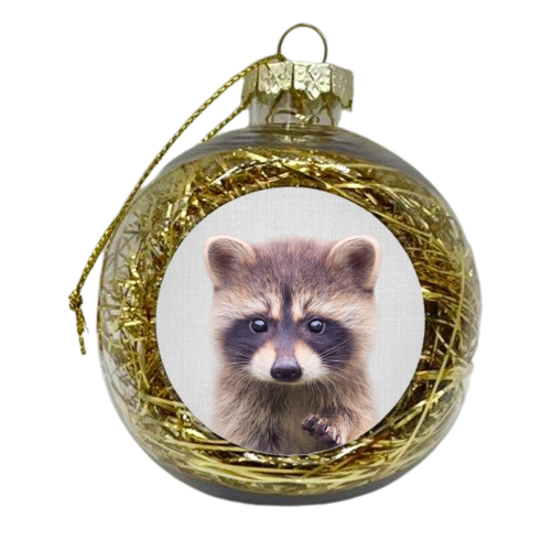 Raccoon - Colorful - xmas bauble by Gal Design