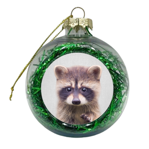 Raccoon - Colorful - xmas bauble by Gal Design