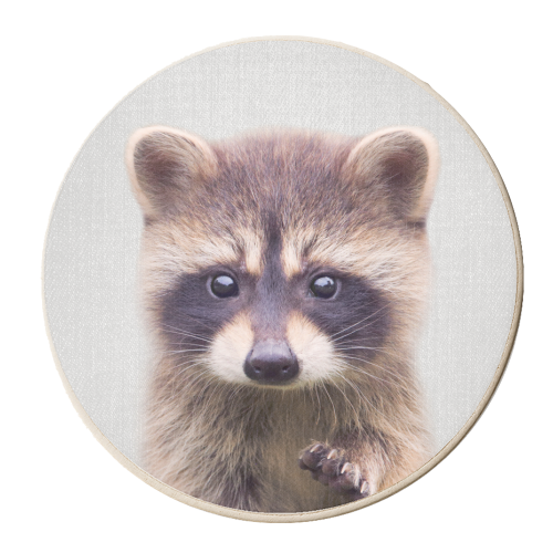 Raccoon - Colorful - personalised beer coaster by Gal Design