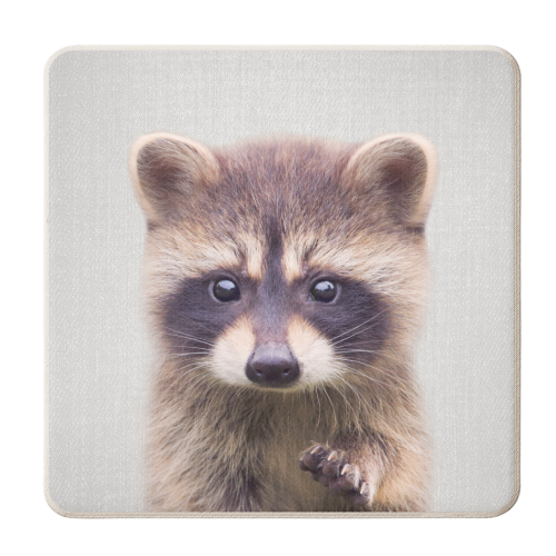 Raccoon - Colorful - personalised beer coaster by Gal Design
