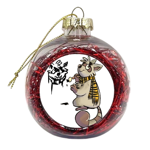 Raccoon Painter - xmas bauble by Taylor James