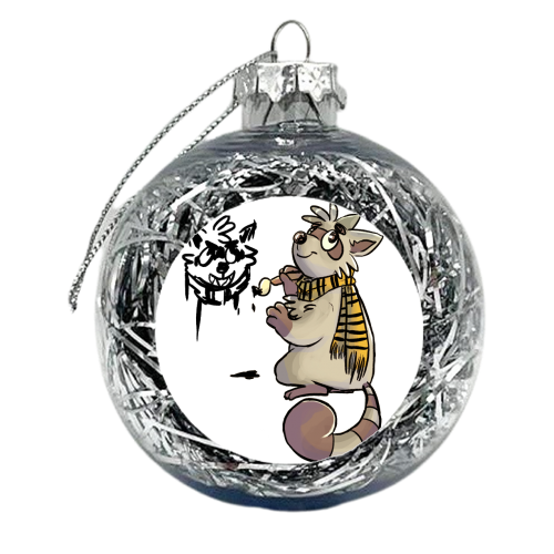 Raccoon Painter - xmas bauble by Taylor James
