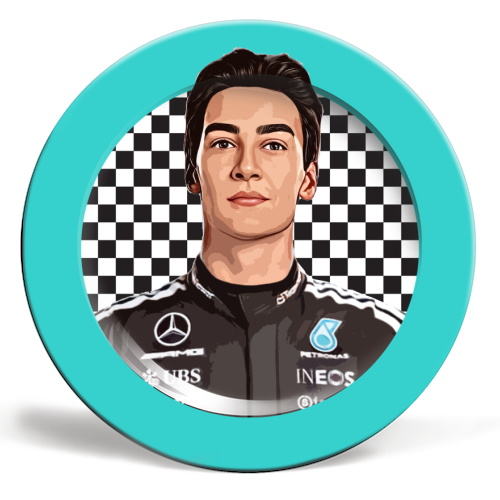 Racing George - ceramic dinner plate by DOLLY WOLFE