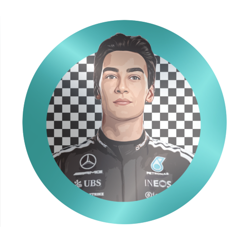 Racing George - Circle Sticker by DOLLY WOLFE